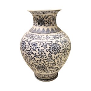 Handcrafted Blue Pottery Flower Vase – Timeless Elegance in Every Curve