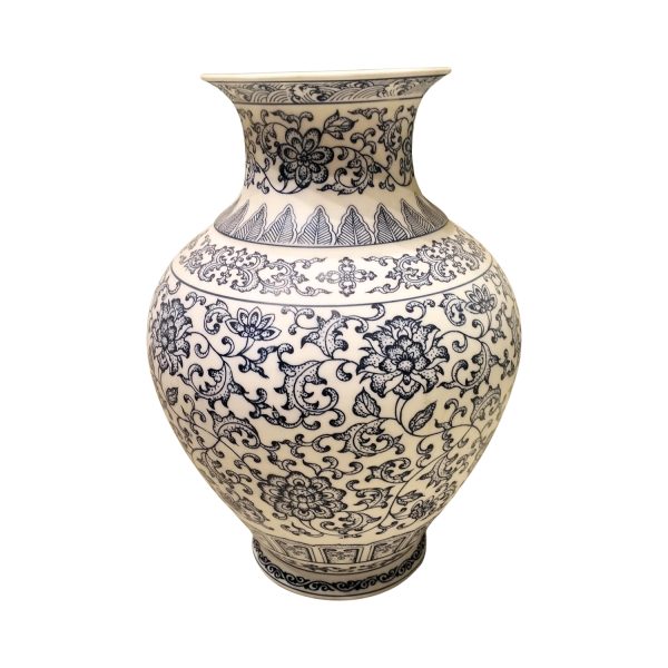 Handcrafted Blue Pottery Flower Vase – Timeless Elegance in Every Curve