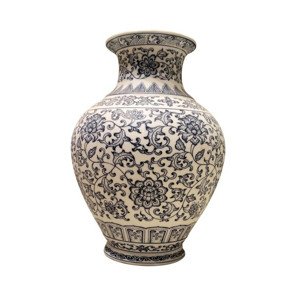Handcrafted Blue Pottery Flower Vase – Timeless Elegance in Every Curve - Image 2