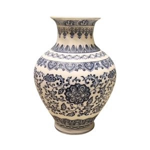Handcrafted Blue Pottery Flower Vase – Timeless Elegance in Every Curve