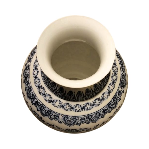 Handcrafted Blue Pottery Flower Vase – Timeless Elegance in Every Curve - Image 3