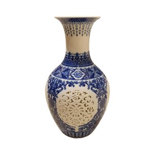 Handcrafted Blue Pottery Flower Vase – Timeless Elegance in Every Curve