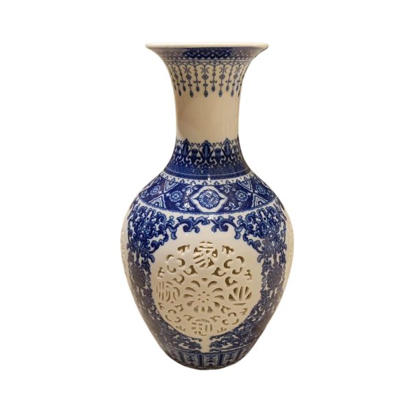 Handcrafted Blue Pottery Flower Vase – Timeless Elegance in Every Curve
