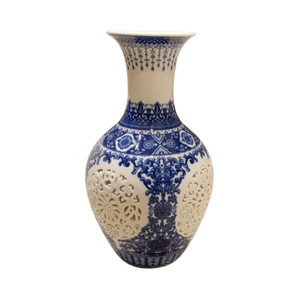 Handcrafted Blue Pottery Flower Vase – Timeless Elegance in Every Curve - Image 2