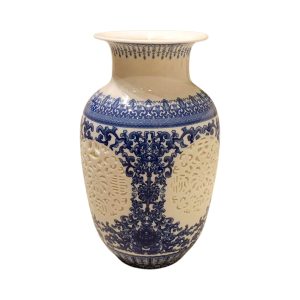 Handcrafted Blue Pottery Flower Vase – Timeless Elegance in Every Curve