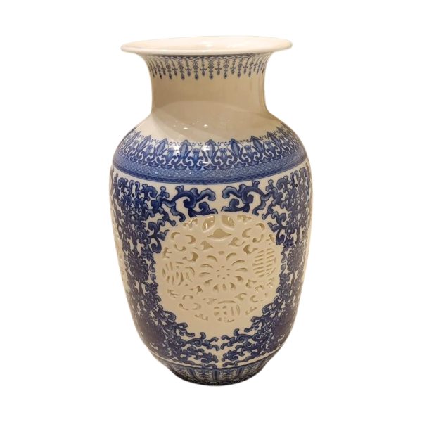 Handcrafted Blue Pottery Flower Vase – Timeless Elegance in Every Curve - Image 2