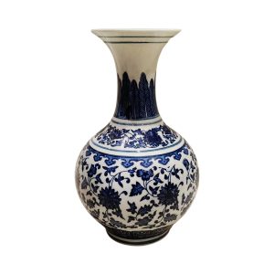 Handcrafted Blue Pottery Flower Vase – Timeless Elegance in Every Curve