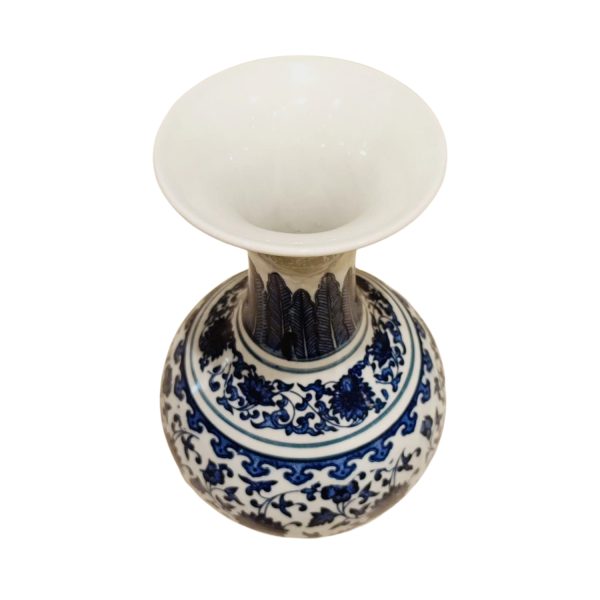 Handcrafted Blue Pottery Flower Vase – Timeless Elegance in Every Curve - Image 2