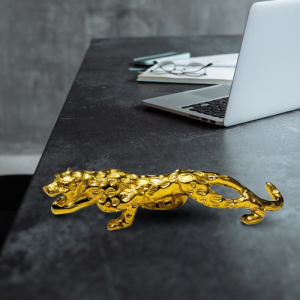 Golden Jaguar Decorative Figurine – Luxury Home & Office Decor