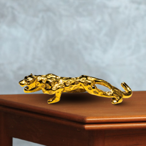 Golden Jaguar Decorative Figurine – Luxury Home & Office Decor