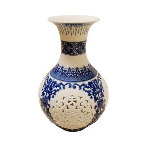 Handcrafted Blue Pottery Flower Vase – Timeless Elegance in Every Curve