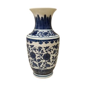 Handcrafted Blue Pottery Flower Vase – Timeless Elegance in Every Curve