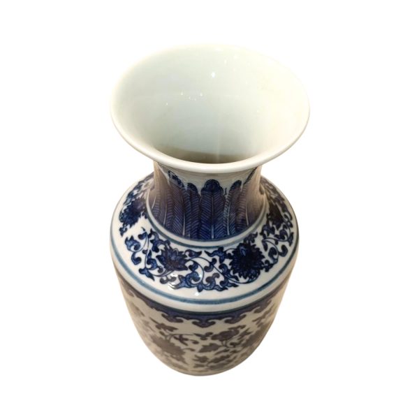 Handcrafted Blue Pottery Flower Vase – Timeless Elegance in Every Curve - Image 2