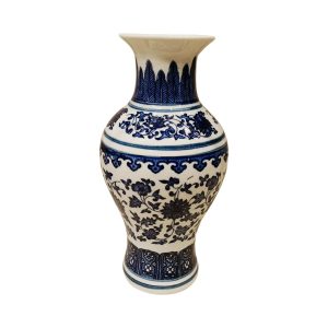 Handcrafted Blue Pottery Flower Vase – Timeless Elegance in Every Curve