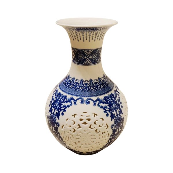 Handcrafted Blue Pottery Flower Vase – Timeless Elegance in Every Curve